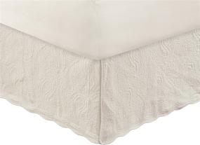 img 4 attached to 🛏️ Quilted Bed Skirt - Greenland Home GL-1710GBKQ Paisley Design in Ivory (Queen Size)