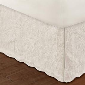 img 1 attached to 🛏️ Quilted Bed Skirt - Greenland Home GL-1710GBKQ Paisley Design in Ivory (Queen Size)