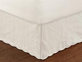 img 3 attached to 🛏️ Quilted Bed Skirt - Greenland Home GL-1710GBKQ Paisley Design in Ivory (Queen Size)