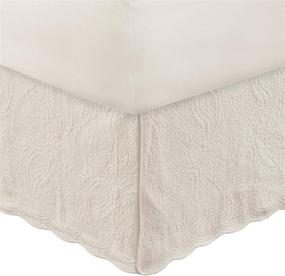 img 2 attached to 🛏️ Quilted Bed Skirt - Greenland Home GL-1710GBKQ Paisley Design in Ivory (Queen Size)