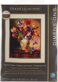 img 3 attached to 🌷 Dimensions Gold Collection Parrot Tulips Cross Stitch Kit, 14 Count Black Aida Fabric, 12'' x 15'' - Improve SEO