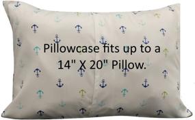 img 1 attached to 🛏️ Anchor Nautical Toddler Pillowcase by Ella & Max - Soft, Cuddly, and Handmade in the USA. Fits 13x18 & 14x19 Toddler Pillows. Easy to Wash, No Ironing Required. Made with Luxury Microfiber Fabric.