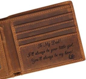 img 4 attached to Customized Engraved Leather Men Wallet: Personalized and Stylish