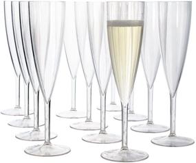 img 4 attached to 🍾 Premium Set of 12 Clear Plastic 5-Ounce One Piece Champagne Flutes: Elegant and Durable