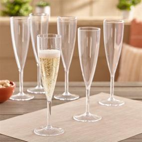 img 3 attached to 🍾 Premium Set of 12 Clear Plastic 5-Ounce One Piece Champagne Flutes: Elegant and Durable