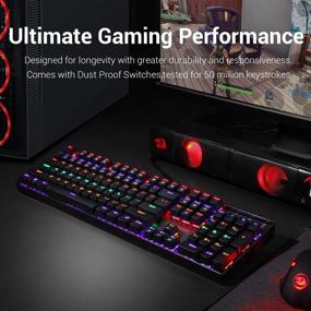 img 3 attached to 🎮 Redragon K551 Mechanical Gaming Keyboard: RGB LED Rainbow Backlit, Red Switches, Windows Gaming PC, 104 Keys, Black