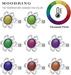 img 3 attached to FIBO STEEL: 16 Pcs Mood Ring Set with Cute Animals - Color Changing Rings for Emotional Feeling - Adjustable and Stylish