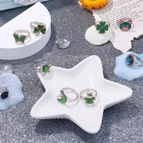 img 2 attached to FIBO STEEL: 16 Pcs Mood Ring Set with Cute Animals - Color Changing Rings for Emotional Feeling - Adjustable and Stylish