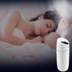 img 4 attached to AmeriLuck White Portable Mini Humidifier with Color-Changing LED Night Lights, Ideal for Travel and Small Rooms, Auto Shut-Off