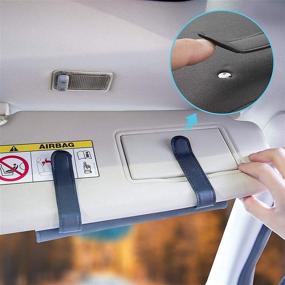 img 1 attached to 🚗 Car Tissue Holder Sun Visor Organizer, RENZHICHU Mask Box Hanging Car Accessories, Interior Napkin Case Wipes & Tissue Storage for Men, Women, and Teens