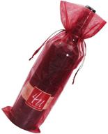 sumdirect 20pcs 5.5 x 14 inch burgundy organza drawstring wine bags - elegant wine bottle wrapping bags for gifting logo