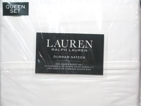 img 3 attached to Набор постельного белья 4 штук Lauren Ralph Lauren Queen Size Dunham Sateen из 100% хлопка, цвет белый