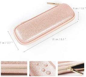 img 3 attached to 🌸 Comfyable Rose Gold Pencil Holder Case - Protective Sleeve for Apple Pencil, Stylus, Pen Accessories with Elastic Strap, Mesh Pockets for USB Cable & AirPods