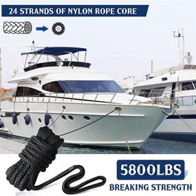 img 2 attached to ⚓️ Premium 4 Pack 3/8" x 15' Double Braided Nylon Dock Lines with 12” Loop - Heavy-Duty Boating Accessories for Kayak Pontoon Boats | Strong 5800 lbs Breaking Strength Marine Rope | Ideal for up to 30ft Vessels - Perfect Boating Gifts