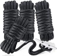 ⚓️ premium 4 pack 3/8" x 15' double braided nylon dock lines with 12” loop - heavy-duty boating accessories for kayak pontoon boats | strong 5800 lbs breaking strength marine rope | ideal for up to 30ft vessels - perfect boating gifts logo