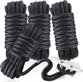 img 4 attached to ⚓️ Premium 4 Pack 3/8" x 15' Double Braided Nylon Dock Lines with 12” Loop - Heavy-Duty Boating Accessories for Kayak Pontoon Boats | Strong 5800 lbs Breaking Strength Marine Rope | Ideal for up to 30ft Vessels - Perfect Boating Gifts