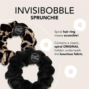 img 3 attached to 🎀 invisibobble Sprunchie Spiral Hair Ring - True Black and Purrfection- 2 Pack- Stylish Bracelet, Strong Elastic Grip Coil Accessories for Women - Gentle for Girls Teens and Thick Hair