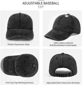 img 3 attached to 🧢 Womens Baseball Caps Hats for Women: Cute, Distressed Dad Vintage Adjustable Ball Cap