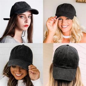 img 2 attached to 🧢 Womens Baseball Caps Hats for Women: Cute, Distressed Dad Vintage Adjustable Ball Cap