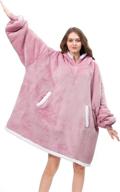 🔥 sunogla pink wearable blanket hoodie: super soft oversized microfiber & sherpa sweatshirt with hood pocket and sleeves for cozy comfort logo