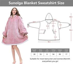 img 1 attached to 🔥 Sunogla Pink Wearable Blanket Hoodie: Super Soft Oversized Microfiber & Sherpa Sweatshirt with Hood Pocket and Sleeves for Cozy Comfort