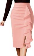 👗 elegant ruched ruffle business skirts for women - vfshow business women's clothing logo