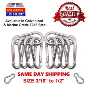img 3 attached to Diameter Length Marine Stainless Carabiner
