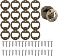 🍾 100 pack stainless steel round inset bottle opener hardware kit with 200 screws - wall mounted diy parts логотип