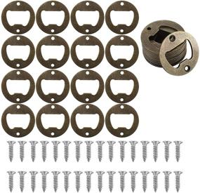 img 4 attached to 🍾 100 Pack Stainless Steel Round Inset Bottle Opener Hardware Kit with 200 Screws - Wall Mounted DIY Parts