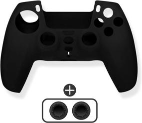 img 4 attached to Black Playstation 5 Controller Cover Skin Protector - Soft, Anti-Slip Silicone Skin with Thumb Grips for Enhanced Gaming Experience