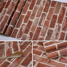 img 1 attached to 🧱 Okydoky Peel and Stick Rustic Red Brick Wallpaper & More: Vinyl Self-Adhesive, Waterproof & Vintage Wallpaper for House Decoration (No.57104-3)