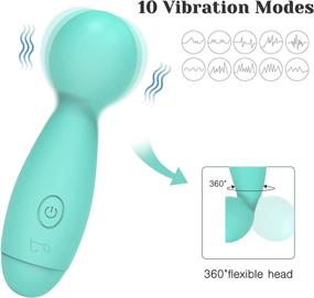 img 2 attached to 🌟 Tracy's Dog Mini Wand Massager - Portable Cordless Personal Massager with 10 Magic Vibrations for Deep Tissue Muscle Pain Relief in Neck, Back, and Shoulders - AAA Battery Powered (Teal)