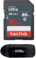 sandisk 16gb sd sdhc flash memory card compatible with nintendo 3ds, ds, dsi, and wii media kit, nikon slr coolpix camera, kodak easyshare, canon powershot, canon eos | includes everything but stromboli reader logo