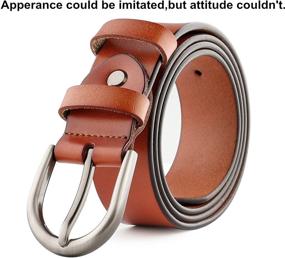 img 3 attached to 💃 WHIPPY Women's Accessories: Stylish Leather Brushed Buckle Belts in Silvery Shade