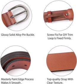 img 1 attached to 💃 WHIPPY Women's Accessories: Stylish Leather Brushed Buckle Belts in Silvery Shade