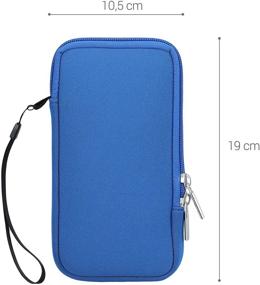 img 1 attached to 📱 kwmobile Neoprene Phone Pouch Size M - 5.5" - Get a Blue Universal Cell Sleeve Mobile Bag with Zipper and Wrist Strap