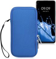 📱 kwmobile neoprene phone pouch size m - 5.5" - get a blue universal cell sleeve mobile bag with zipper and wrist strap logo