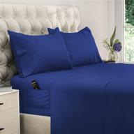 🛏️ naval blue twin size bedding set - 4 piece microfiber sheets, extra deep pockets logo