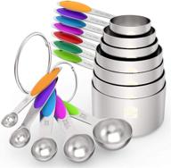 🥄 premium stainless steel measuring cups and spoons set of 12 - wildone, including 7 stackable cups and 5 spoons for accurate measurement of dry and liquid ingredients logo