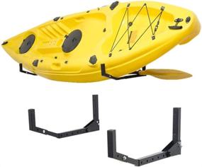 img 4 attached to 🛶 Wallmaster Kayak Storage Hooks Hangers - Adjustable Garage Rack Mount for Canoe, Kayak, Paddle Board, Surfboard, Snowboard - Heavy Duty 1 Set of 2 Hooks