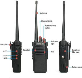 img 3 attached to 📻 Retevis RT29 Long Range Walkie Talkies - Military Grade, Heavy Duty 2 Way Radio with 3200mAh Rechargeable Batteries, Emergency Communication for Adults - Includes Earpiece (2 Pack)