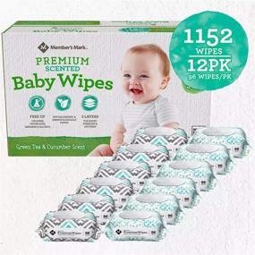 img 3 attached to 👶 Premium Baby Wipes (1152 Count) - Member's Mark One Box Green Tea & Cucumber Scented, 12-Pack