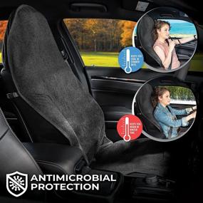 img 3 attached to Antimicrobial Machine Washable Waterproof Towel Auto Seat Cover - Season Guard 1370021; 3 Strap Mount System for Active Lifestyle: Yoga, Workout, Running, Beach, Outdoors. Ideal for All Car, Truck, SUV