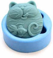 🐱 silicone soap mold - moldfun cute cat and fish art craft mold for handmade soap, lotion bar, bath bomb, plaster of paris (random color) logo