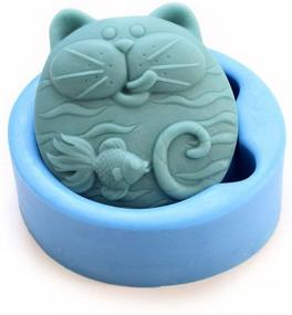 img 4 attached to 🐱 Silicone Soap Mold - MoldFun Cute Cat and Fish Art Craft Mold for Handmade Soap, Lotion Bar, Bath Bomb, Plaster of Paris (Random Color)