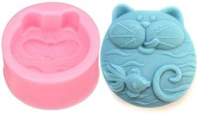 img 3 attached to 🐱 Silicone Soap Mold - MoldFun Cute Cat and Fish Art Craft Mold for Handmade Soap, Lotion Bar, Bath Bomb, Plaster of Paris (Random Color)