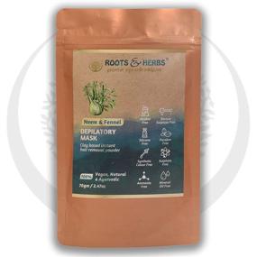 img 4 attached to ROOTS AND HERBS Vegan Hair Removal - Neem and Fennel Depilatory Mask for Smooth and Gentle Hair Removal - Organic Hair Remover for Sensitive Skin - Suitable for Men and Women's Facial, Pubic, Bikini, and Leg Hair Removal - Powder Waxing Alternative