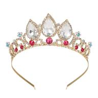 💎 sweetv girls rapunzel tiara - birthday party costume - multicolored crystal princess crowns headband for kids - stunning wedding hair accessories for flower girls and prom - gold, clear, and ruby logo