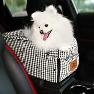 🐾 yidufeisuo small pet travel safety car seat - dog car seat booster on car console for easy cleaning, perfect for cats and small dogs, suitable for flip-top armrest box logo