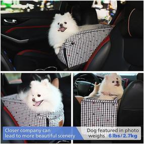 img 1 attached to 🐾 YIDUFEISUO Small Pet Travel Safety Car Seat - Dog Car Seat Booster on Car Console for Easy Cleaning, Perfect for Cats and Small Dogs, Suitable for Flip-top Armrest Box